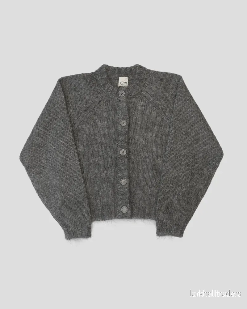 Grey Marl Borstat mohair Kofta