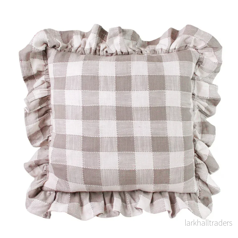 Kuddfodral Ida Ruta Beige/Vit Kuddfodral Ida Ruta Beige/Vit
