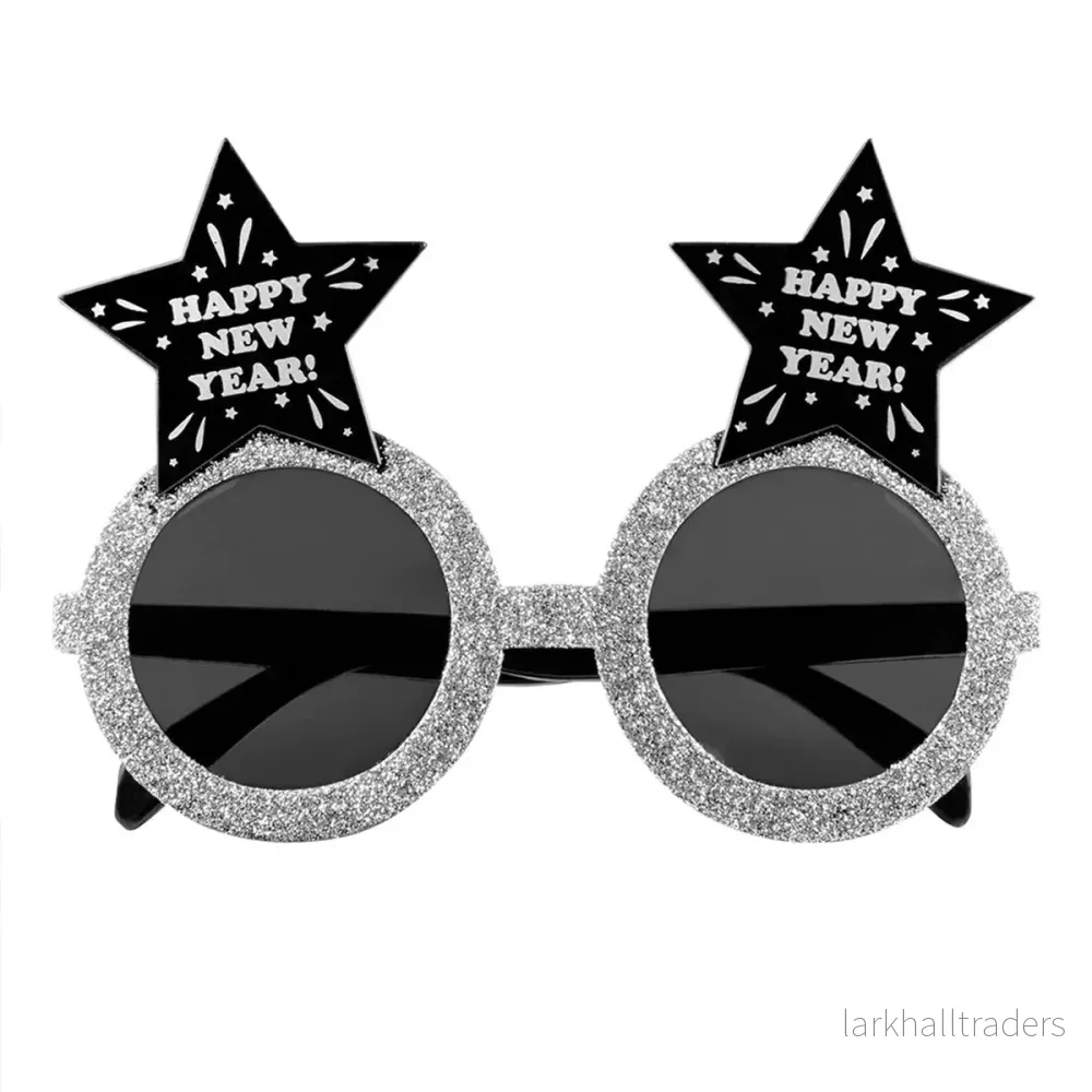Glasögon, happy new year silver Glasögon, happy new year silver