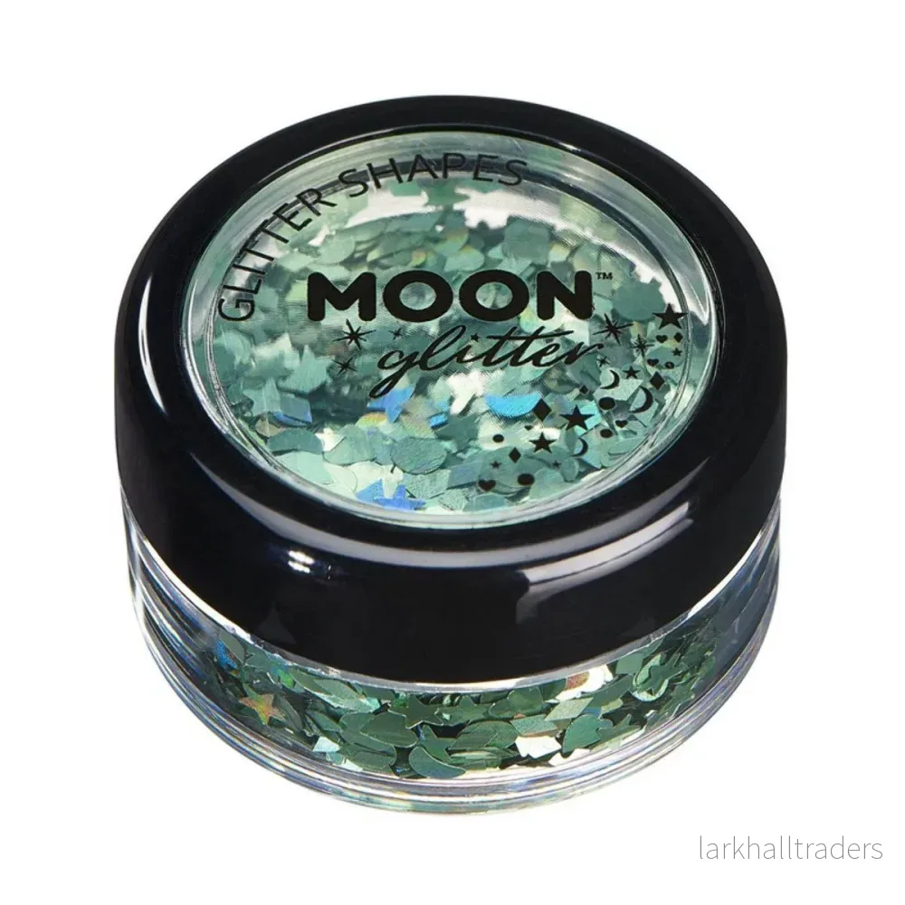 Moon Glitter Holographic Glitter Shapes, green 3 g Moon Glitter Holographic Glitter Shapes, green 3 g