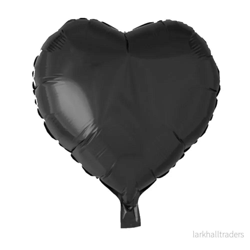 Folieballong, hjärta svart 45 cm Folieballong, hjärta svart 45 cm