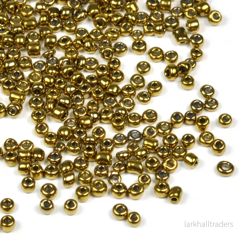 Seed Beads, 2mm, dark gold metallic, 30g Seed Beads, 2mm, dark gold metallic, 30g