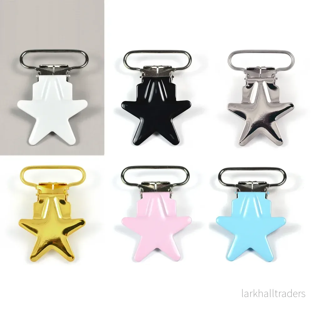 Metallclips, stjärna, 10-pack