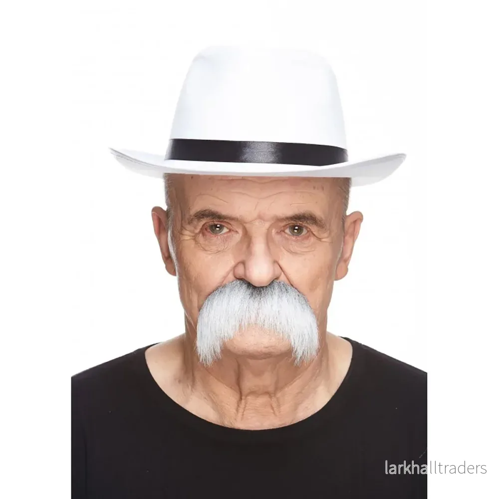 Mustasch, rebel grå/vit - Bild 2