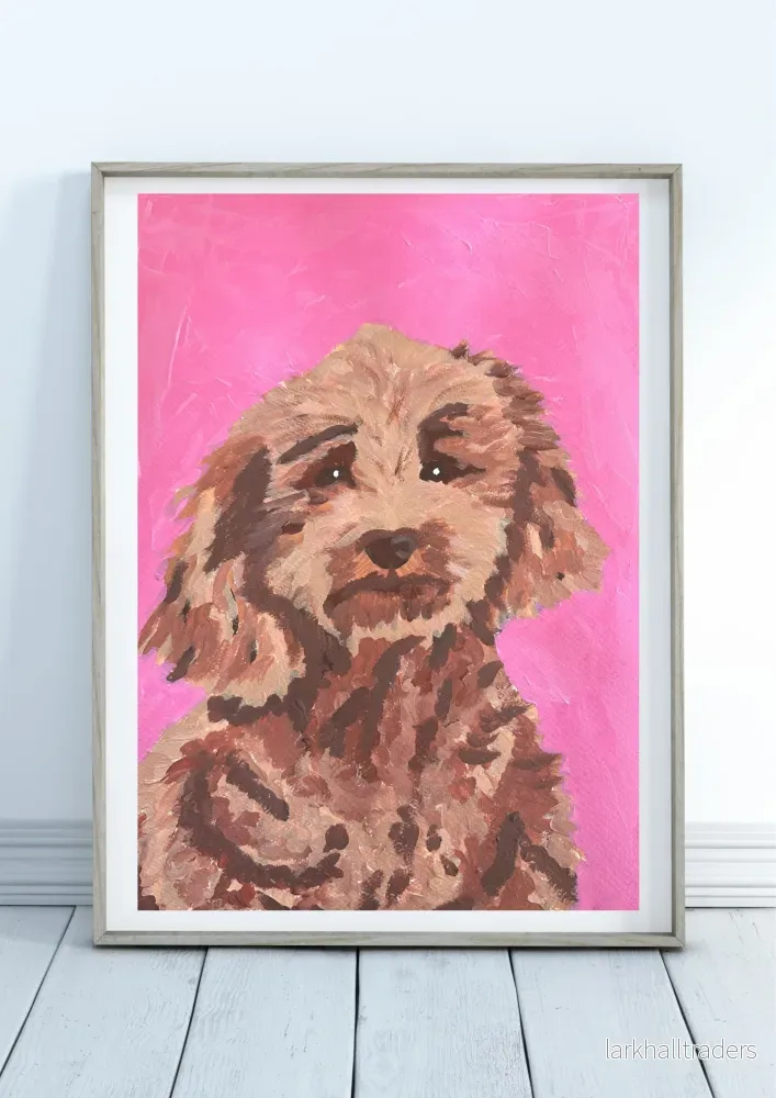 Pudelporträtt Rosa Poster - Bild 2