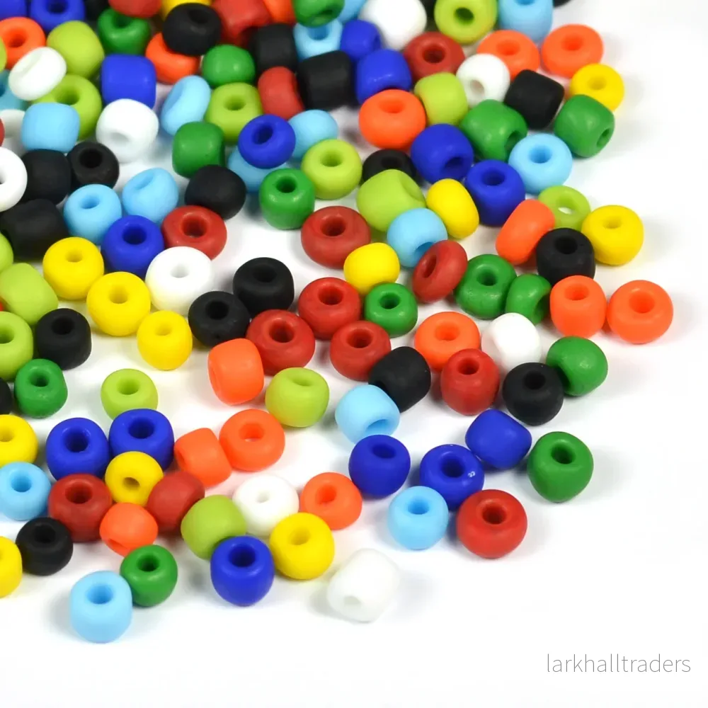 Seed Beads, 4mm, frostad mix Seed Beads, 4mm, frostad mix