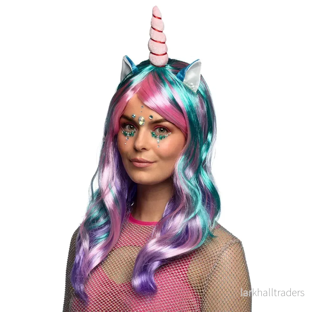 Peruk, enhörning multi color