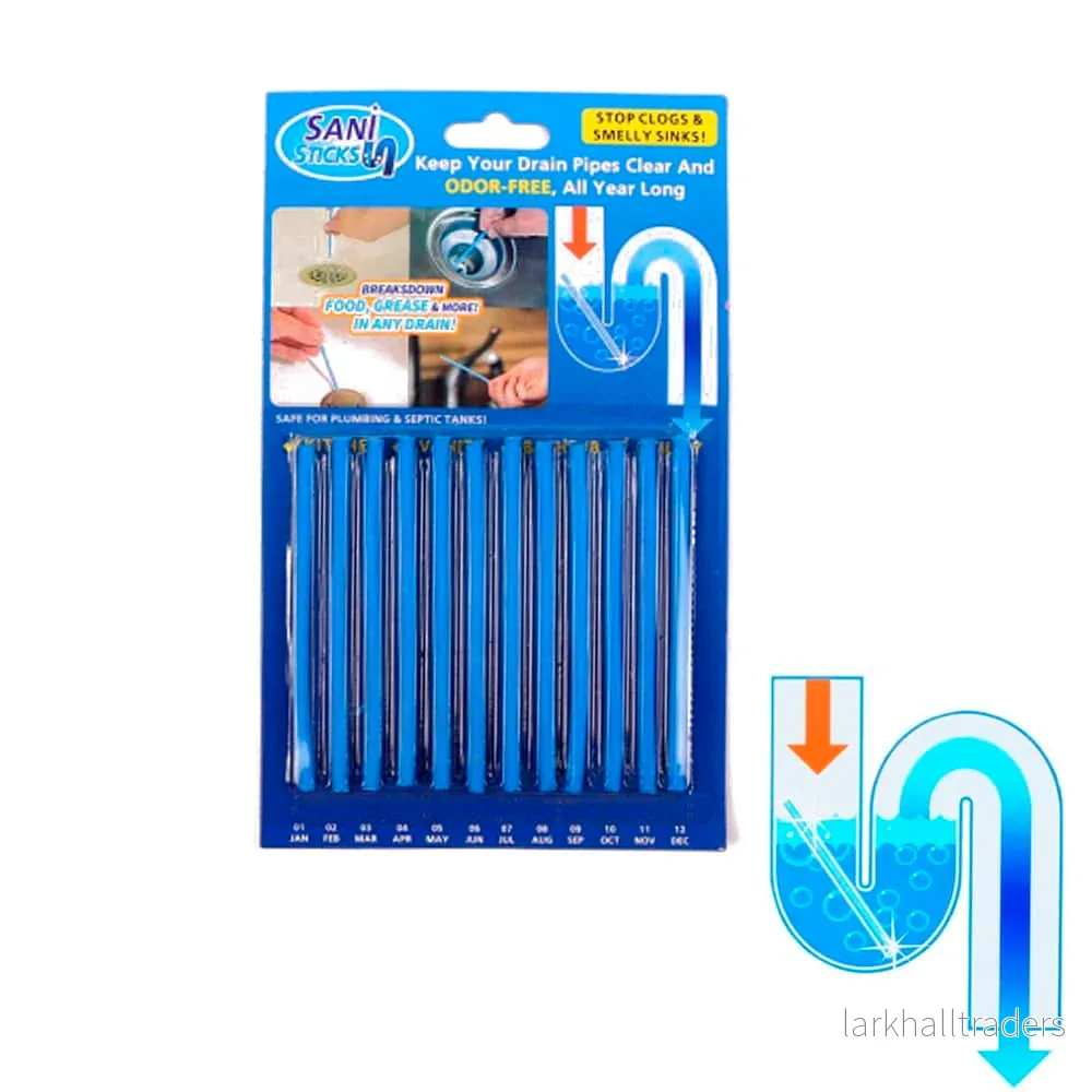 Sani Sticks Avloppsrens 12 st. (Tillverkad av naturliga materialer) - Bild 2