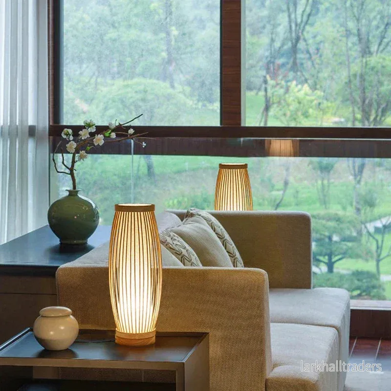Zenro Bordslampa i Bambu & Trä – Japansk Design för Lugn Atmosfär - Bild 2