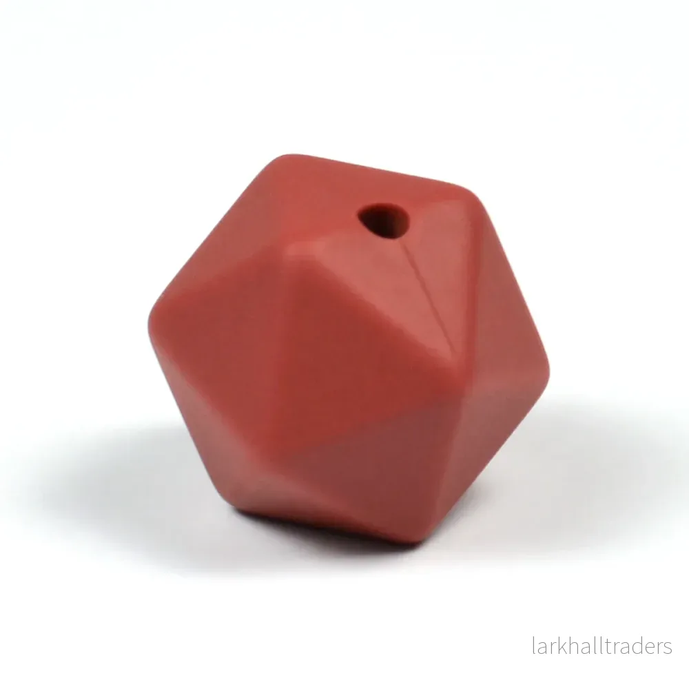 Kantig silikonpärla, autumn glaze, 16mm