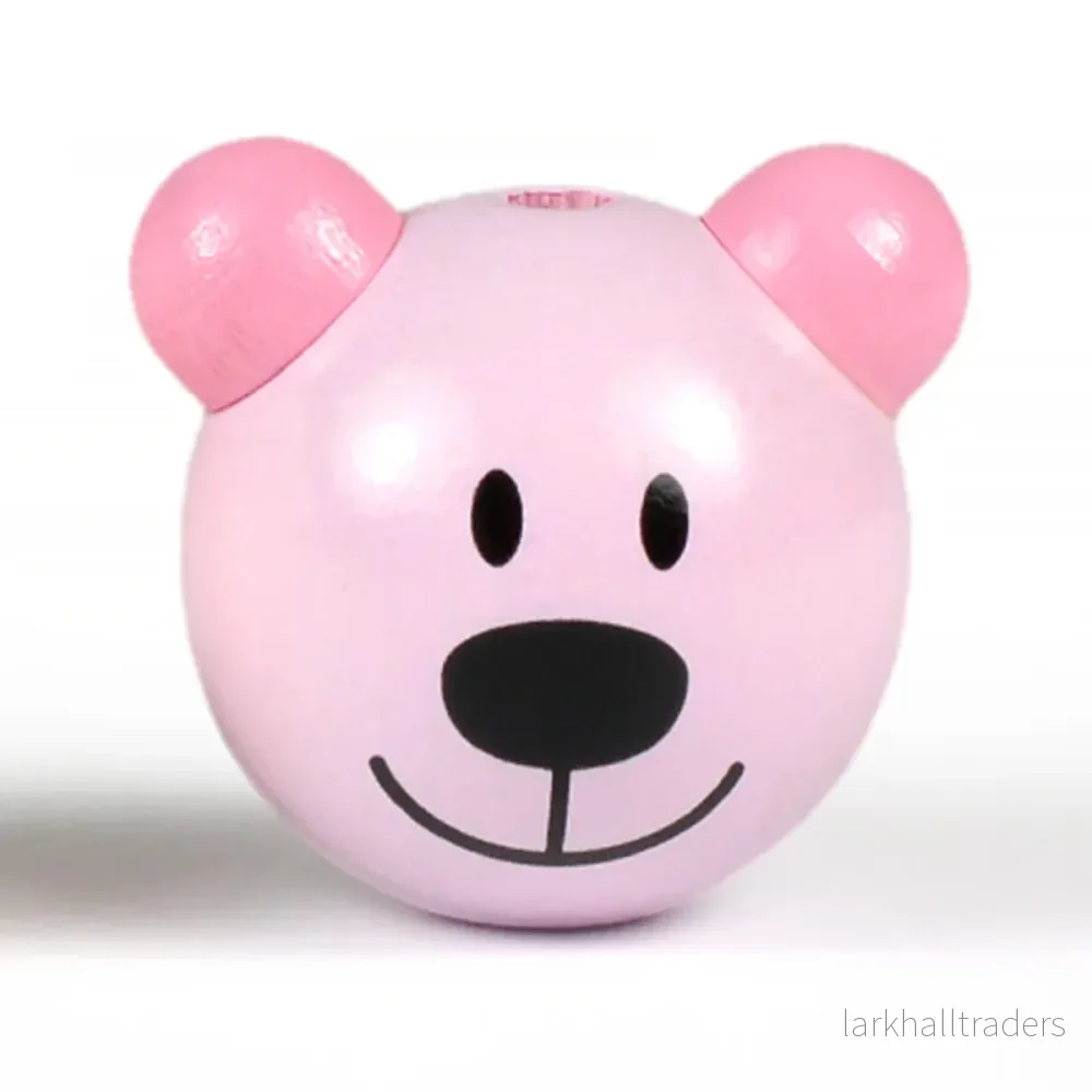 Rund motivpärla i trä, nalle - Bild 3
