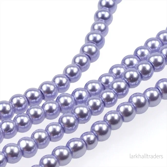Vaxade glaspärlor, lavendel, 4mm Vaxade glaspärlor, lavendel, 4mm