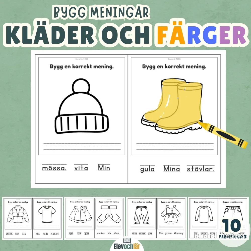 Bygg meningar – Kläder och färger