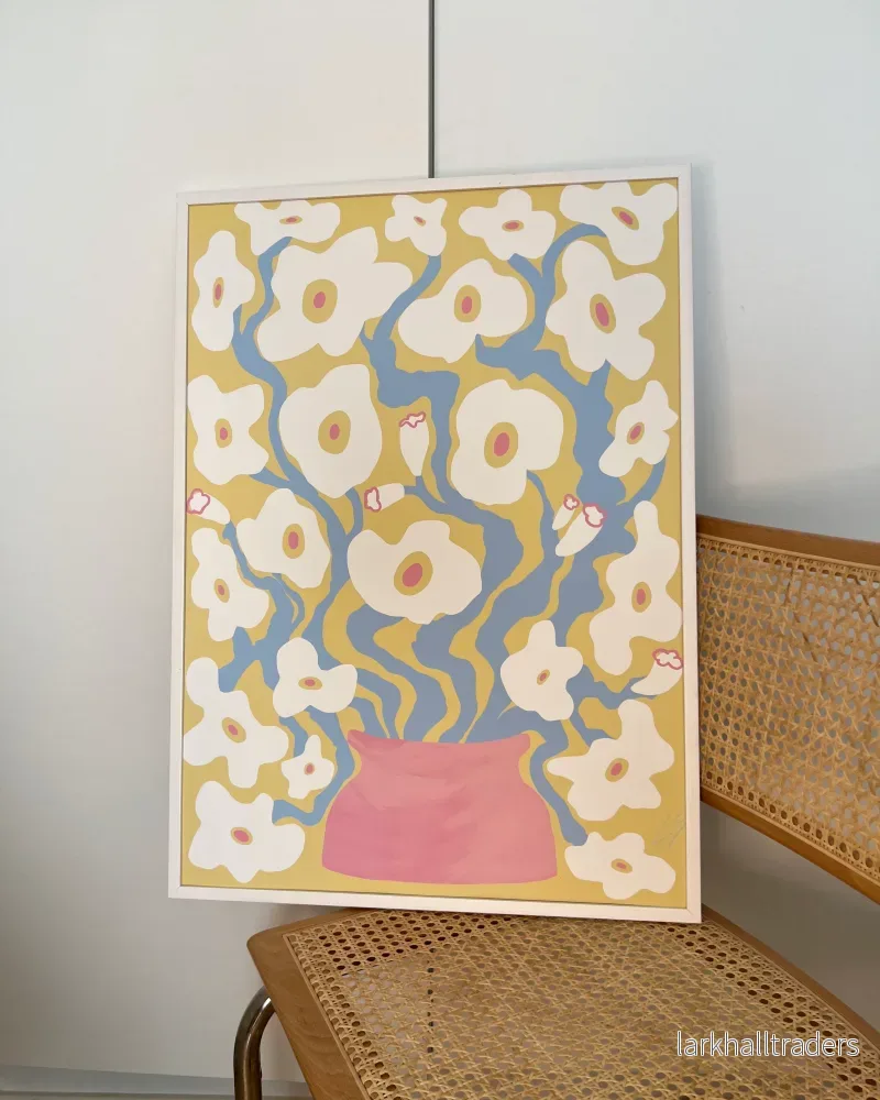 Vit och Guld Poppies Poster - Bild 2