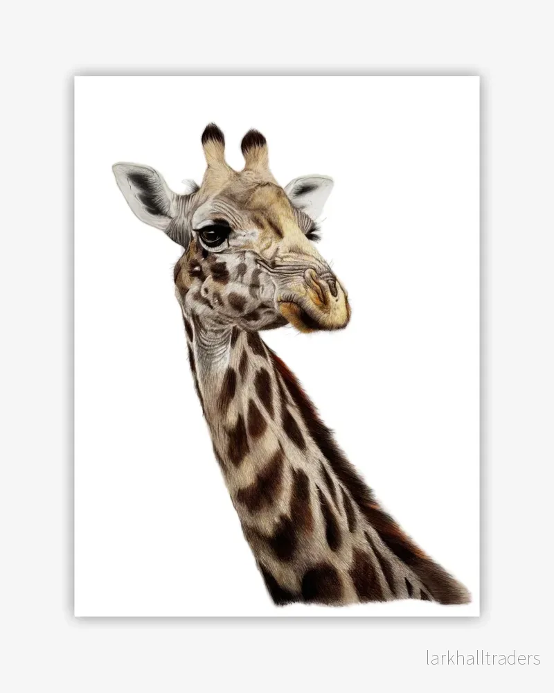 Giraffe – Original Färgpenna Konstverk