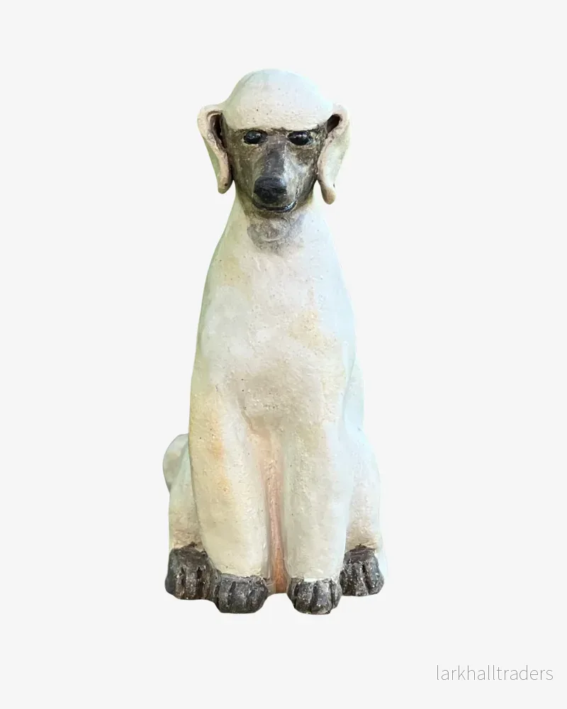 Vit Pudel skulptur