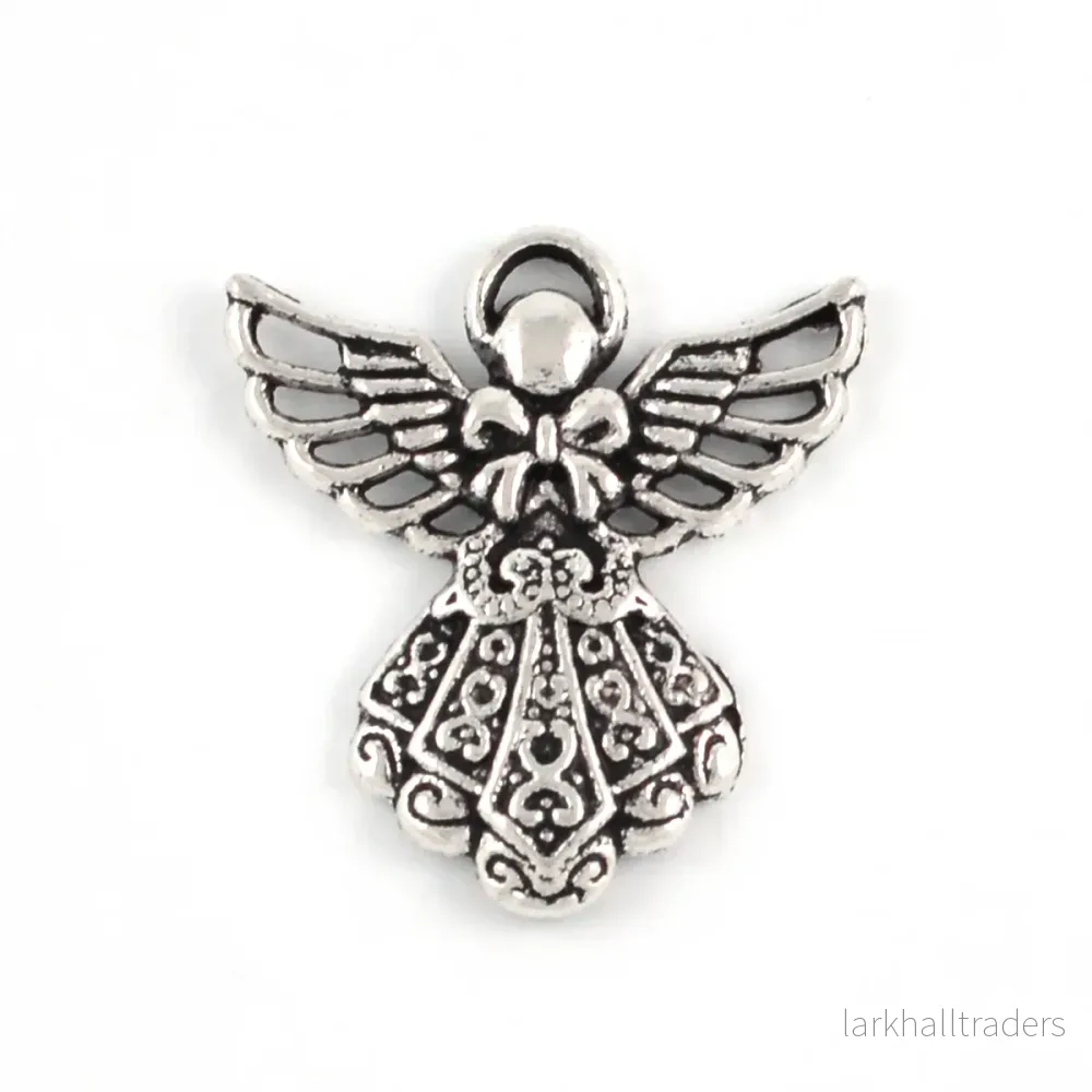 Berlock, ängel med rosett, 23x26mm, 5st Berlock, ängel med rosett, 23x26mm, 5st
