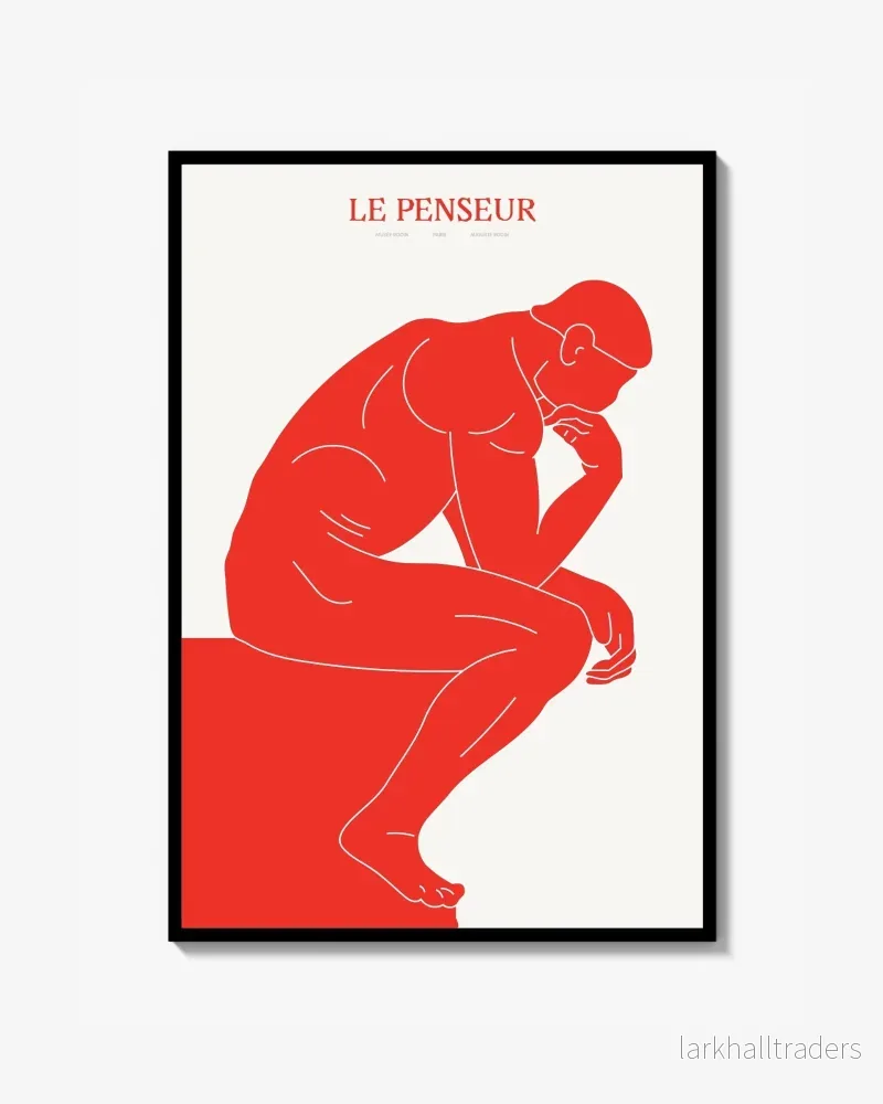 Le Penseur (Röd) – Poster Le Penseur (Röd) – Poster