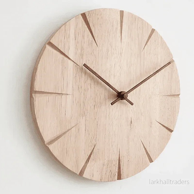 Väggklocka i Massivt Trä med Pendel – Minimalistisk & Tidlös Design - Bild 2