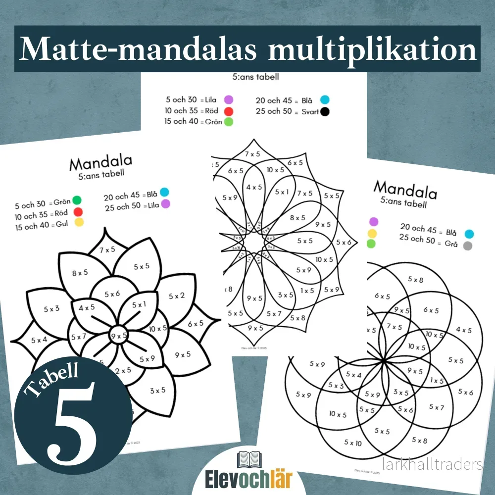 Matte-mandalas 5:ans multiplikationstabell - Bild 2