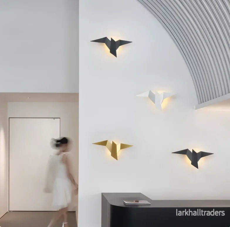 KaruBird – Japanskinspirerad Vägglampa med Origami-Fågeldesign - Bild 3