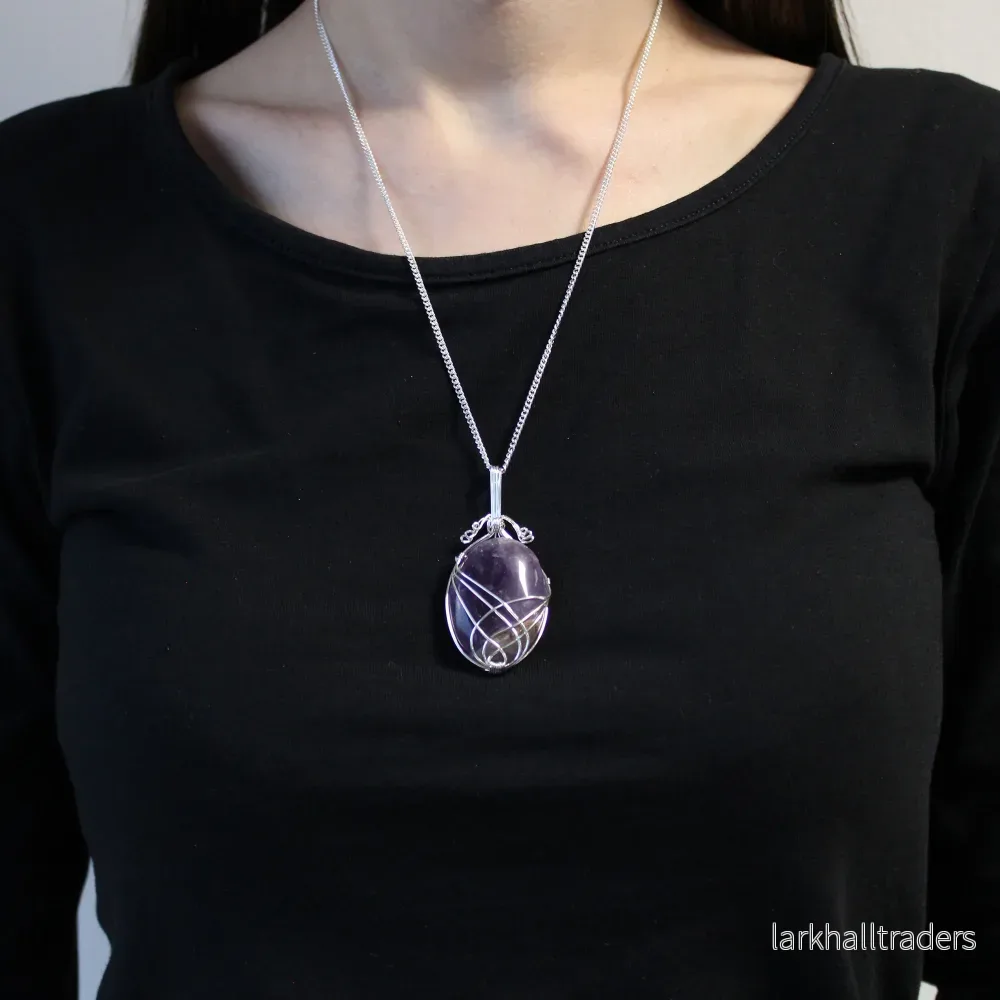 Halsband med ametist – swirltråd - Bild 2
