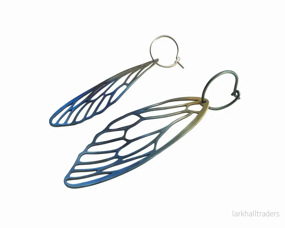 Cicada wings titanium Örhängen - Bild 2