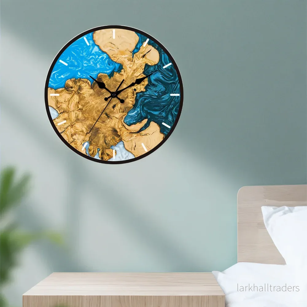 TimberHoop Essence – Minimalistisk Akrylväggklocka med Trästruktur - Bild 2