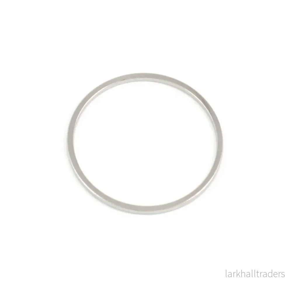 Connector, platt ring, platina, 20mm, 8st