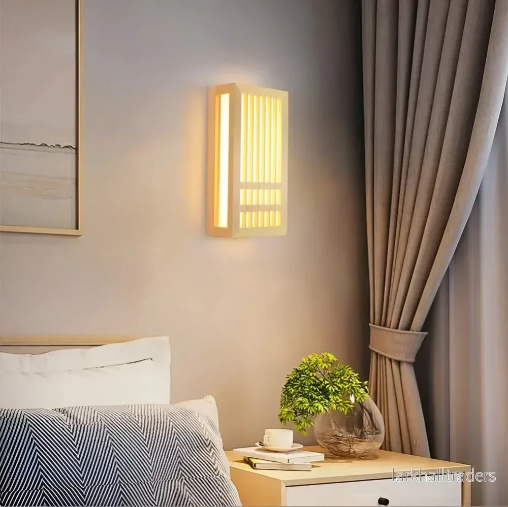 DoaGlow – Japansk Vägglampa i Trä och Akryl | Modern Japansk Design för Harmonisk Belysning - Bild 2