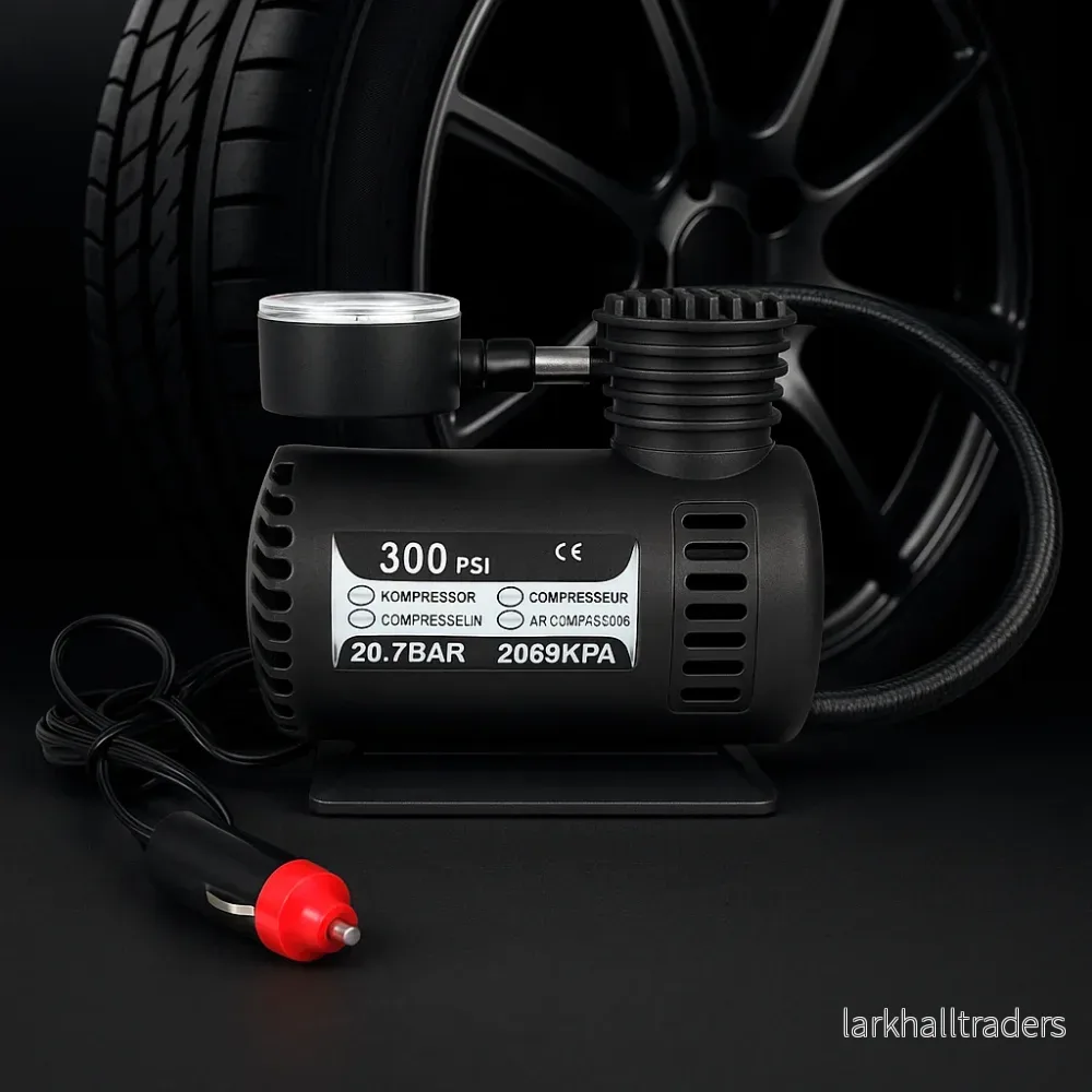 Kraftfull 300 PSI (20,7 bar) 12-voltskompressor – perfekt för bil, cykel, boll m.m. Kraftfull 300 PSI (20,7 bar) 12-voltskompressor – perfekt för bil, cykel, boll m.m.