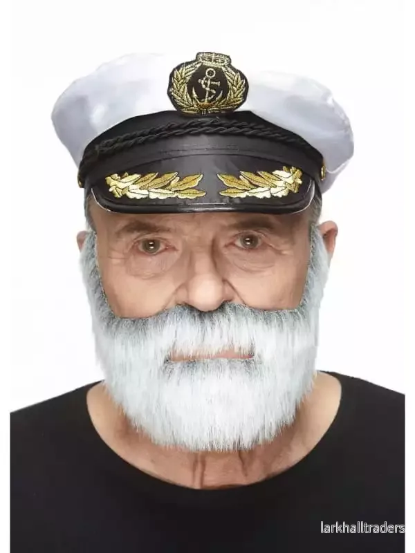 Mustasch med skägg, fisherman grå/vit - Bild 2