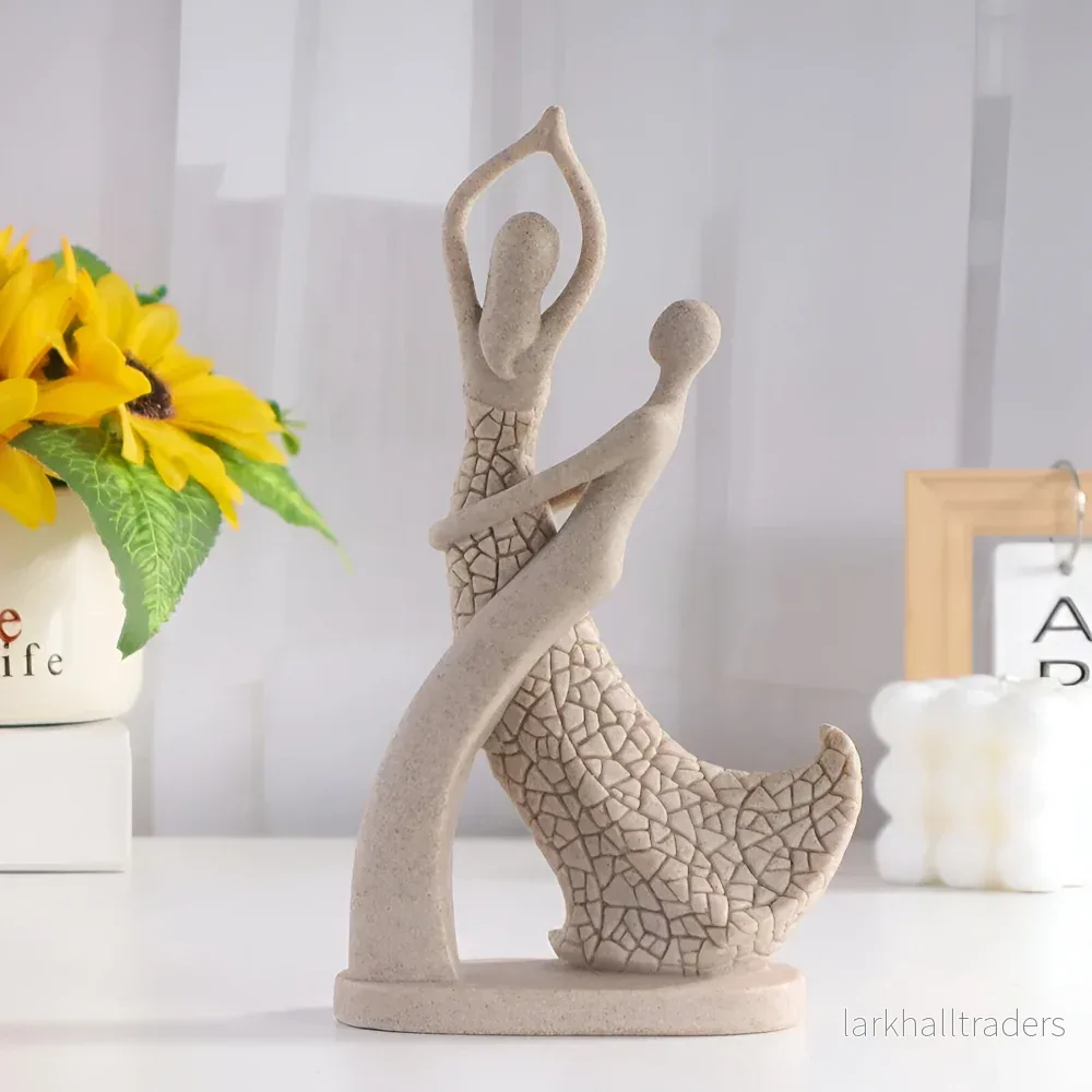SandHeart Duo – Elegant Romantiskt Par i Sandstensliknande Resin - Bild 2