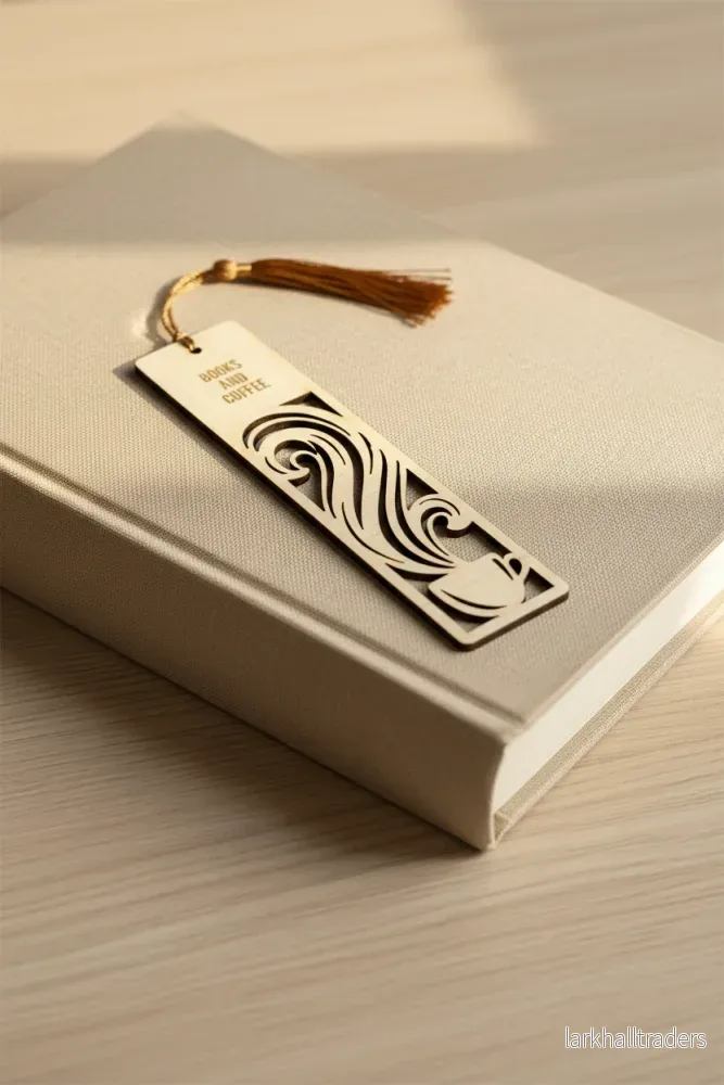 Träbokmärke – Books and Coffee Träbokmärke – Books and Coffee