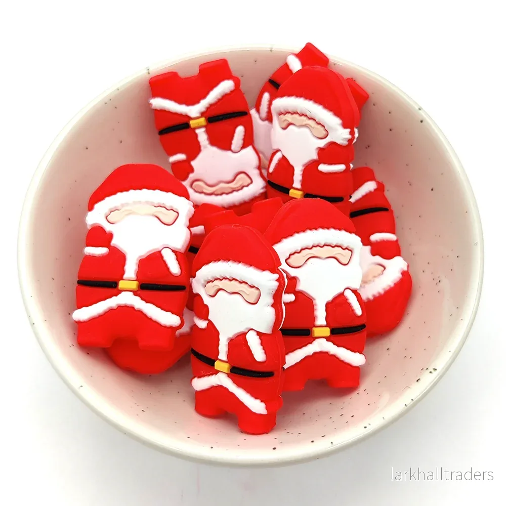 Motivpärla i silikon, jultomte Motivpärla i silikon, jultomte