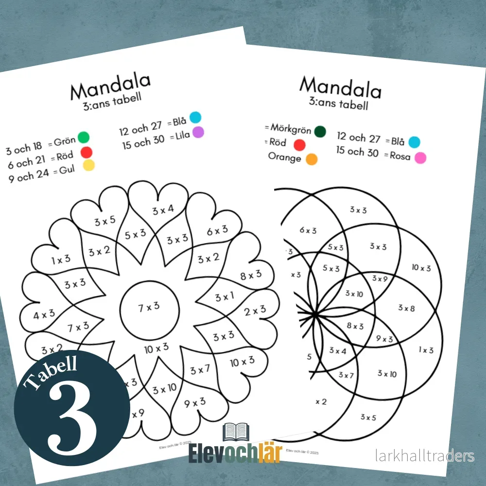 Matte-mandalas 3:ans multiplikationstabell - Bild 3