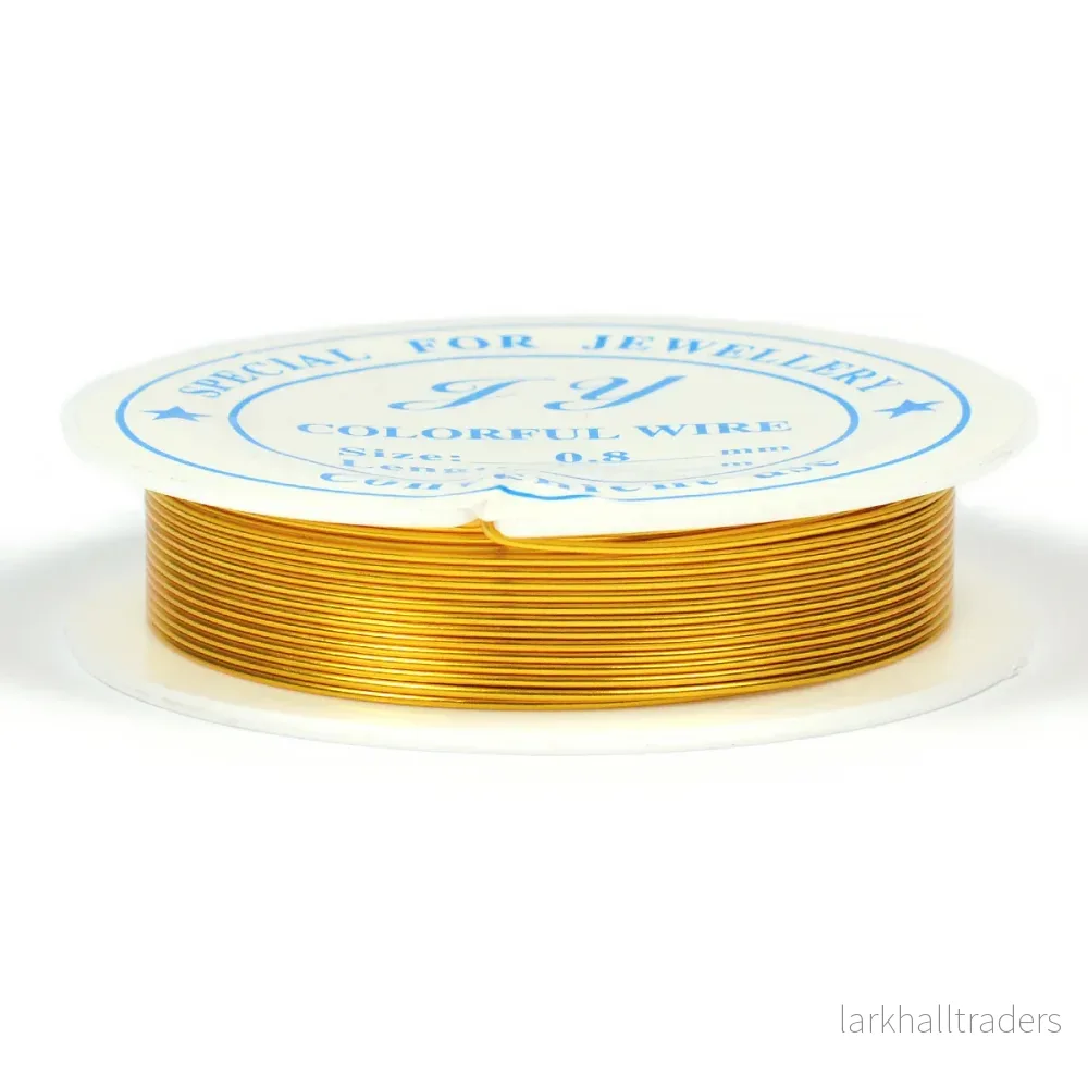 Aluminiumtråd, guld, 0,8mm, 5m