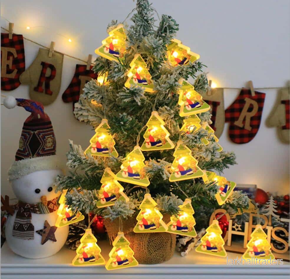LED-ljusslinga 2 meter med Julgran och Jultomten (10 st) LED-ljusslinga 2 meter med Julgran och Jultomten (10 st)