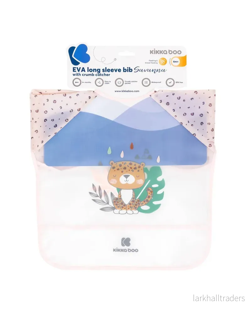 Långärmad haklapp med smulfångare Savanna: Rosa - Bild 3