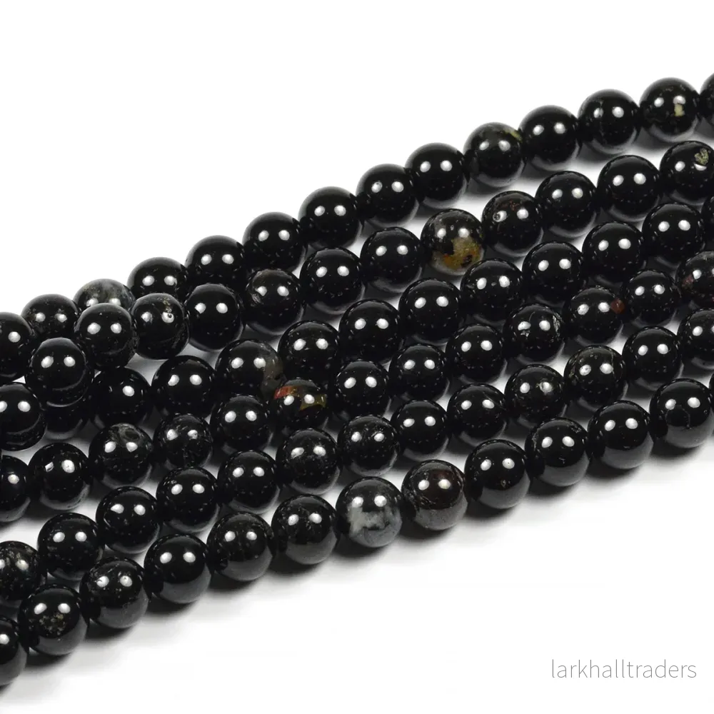 Turmalin pärlor, svart, 6mm - Bild 2
