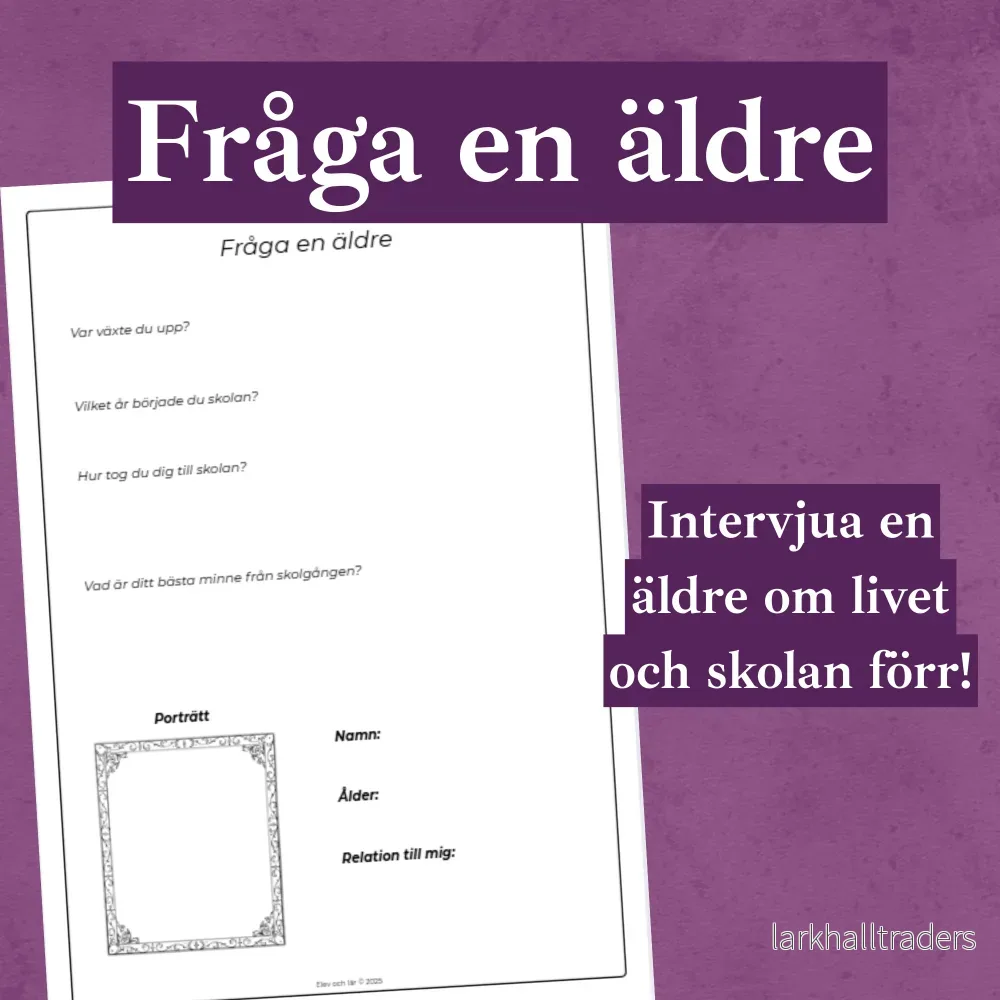 Fråga en äldre – intervju om hur skolan såg ut förr Fråga en äldre – intervju om hur skolan såg ut förr