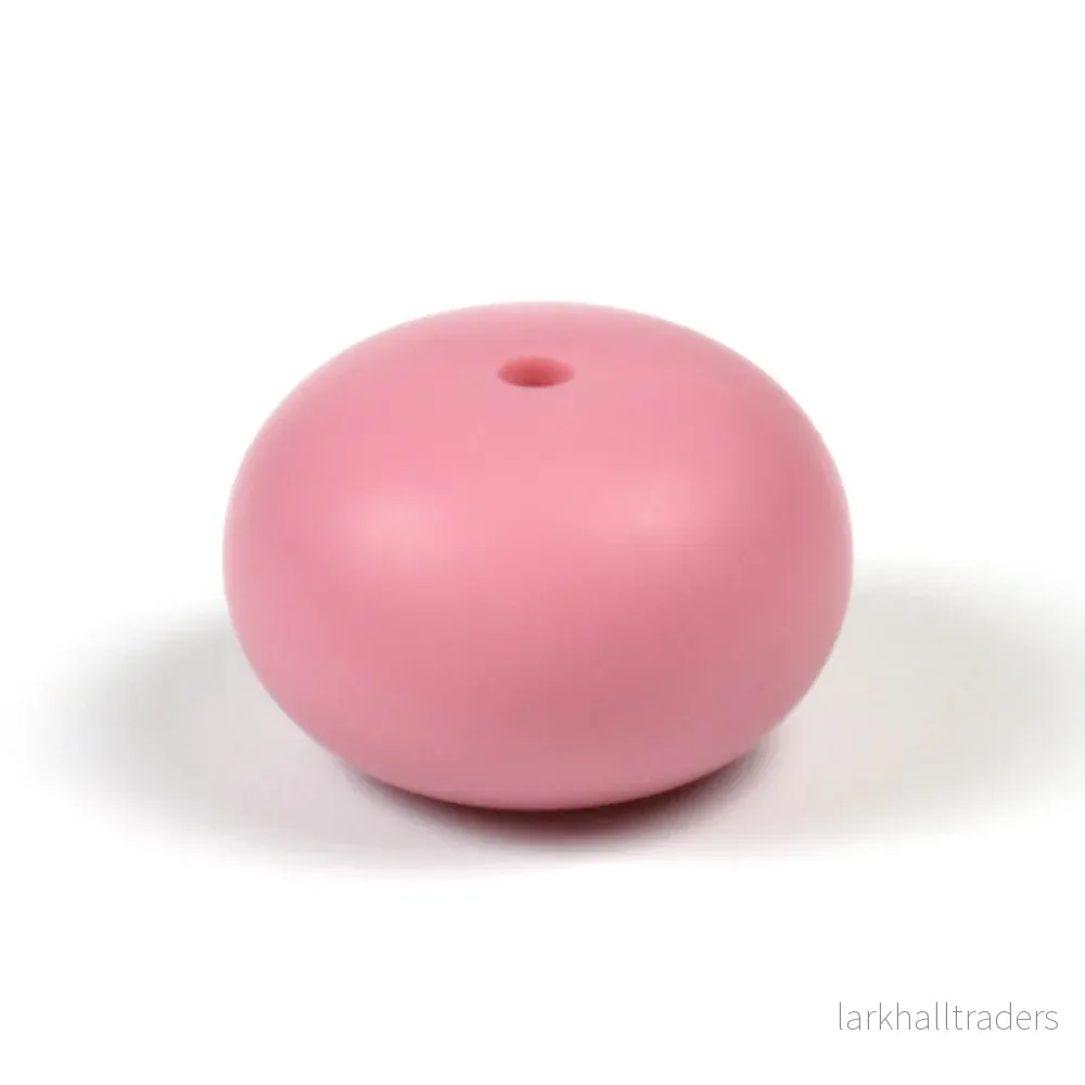 Stor abacus silikonpärla, deep mauve Stor abacus silikonpärla, deep mauve