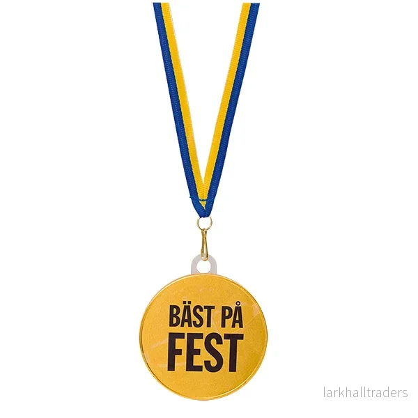 Chokladmedalj, blågult band ”Bäst på fest” 23 g Chokladmedalj, blågult band ”Bäst på fest” 23 g