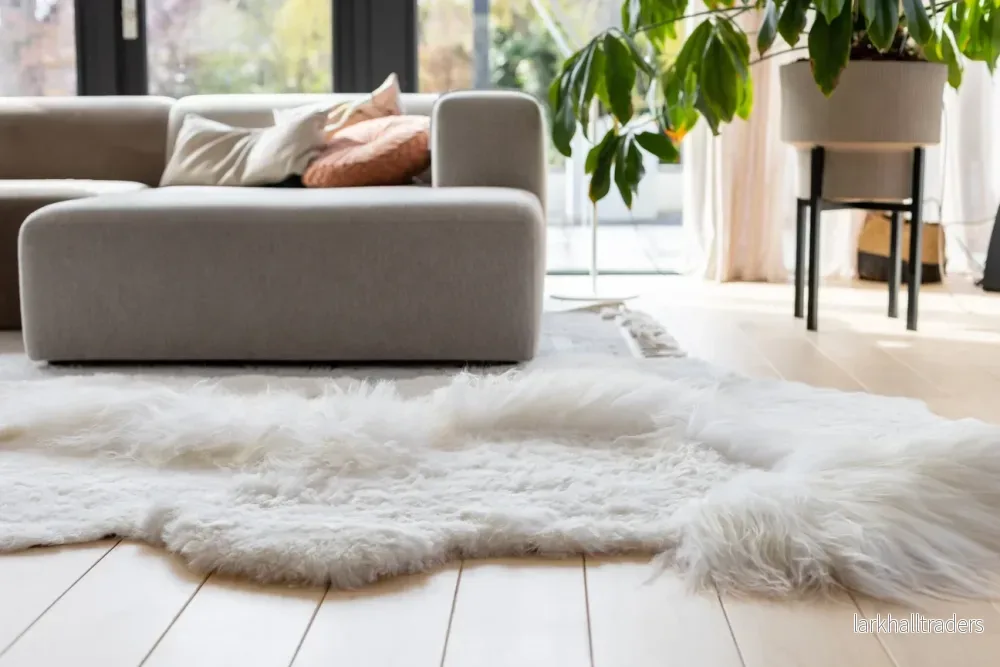 Melange fårskinnsmatta | Vit 180 × 120 cm - Bild 2
