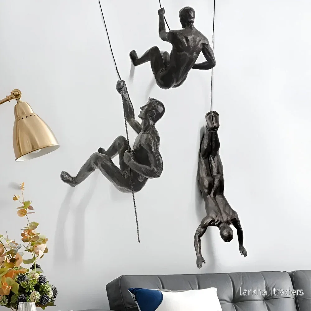 ClimbArt Väggskulptur Set – Kreativt Klättrande Man Motiv i Resin - Bild 3