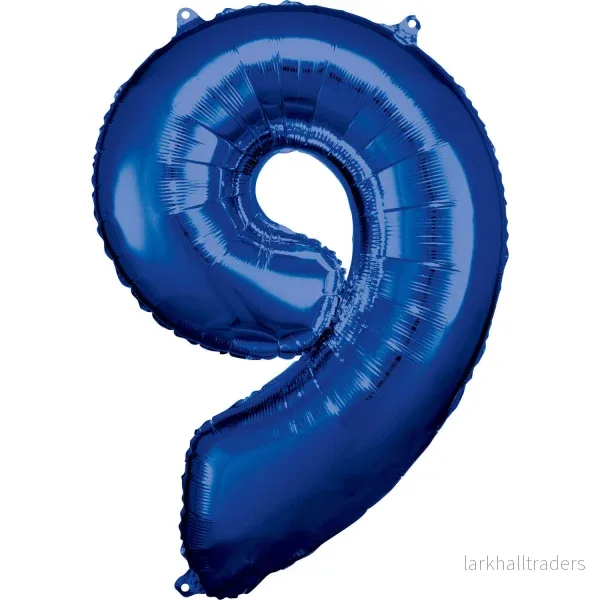 Folieballong, siffra 9 blå 86 cm Folieballong, siffra 9 blå 86 cm