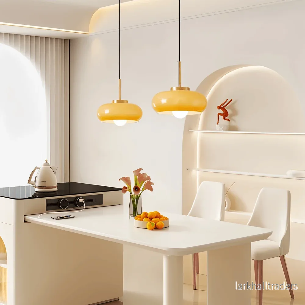 CopperDome – Retro Bauhaus Pendellampa i Glas och Koppar - Bild 2