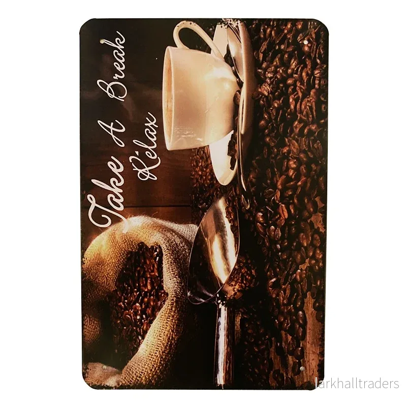 Metallskylt Coffee Brun Metallskylt Coffee Brun
