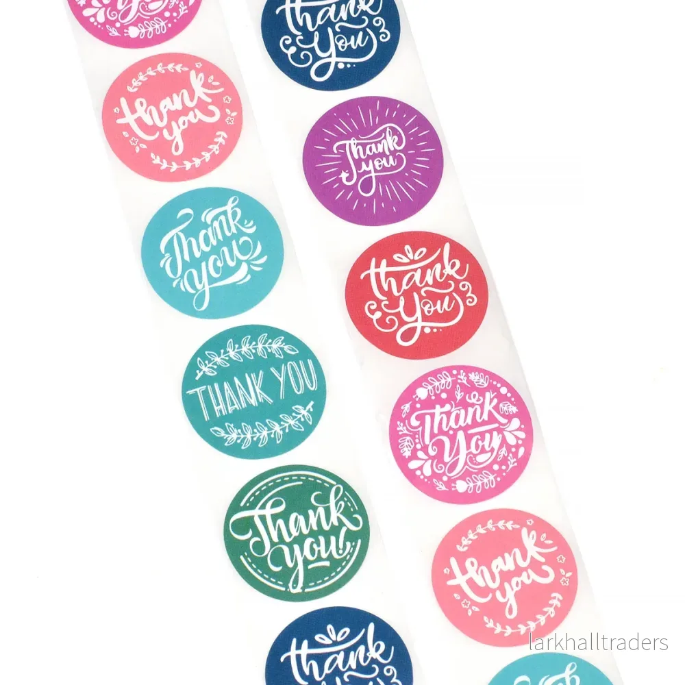 Klistermärken ”thank you”, typo, 25mm, 24st