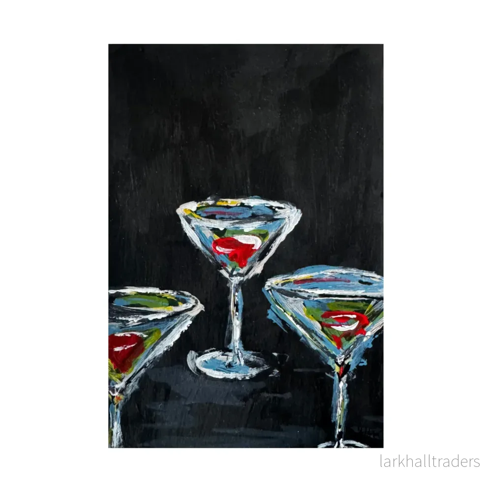 "Three Martinis" - Original Målning - Bild 2